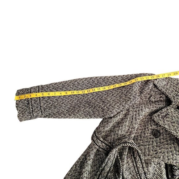 Giacca Herringbone Wool Overcoat Peacoat Polished Preppy Career Size 1X/ XL - Picture 12 of 13